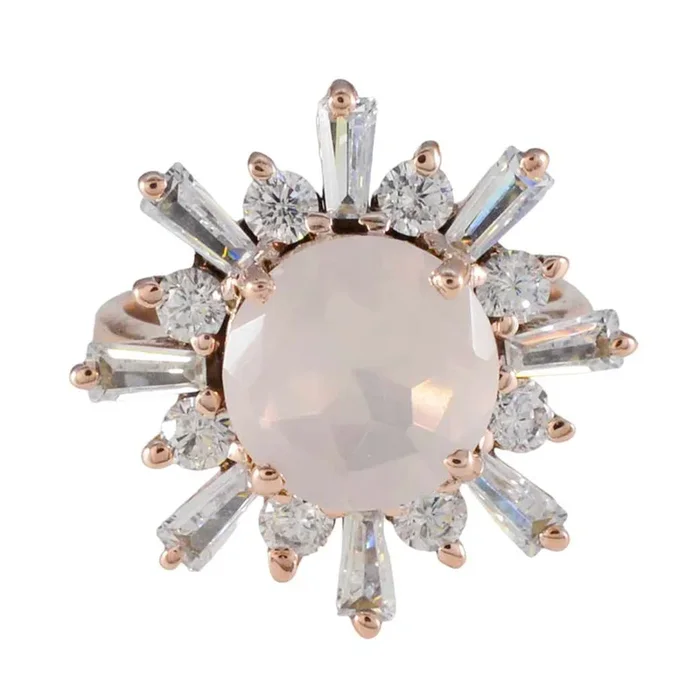 White CZ Halo Korean 925 Silver White Gemstones Whisper-thin wedding Ring Jewelry