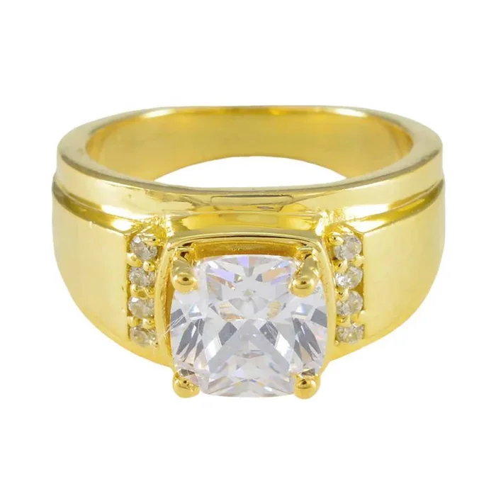 White CZ Halo Korean 925 Sterling Silver White Gems Mid-weight wedding Ring Jewelry