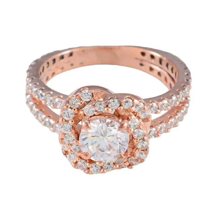 White CZ Halo Latin American 925 Silver White Gemstone Whisper-thin Engagement Ring Jewellery