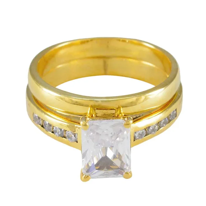 White CZ multiple Indian Silver White Gems Slim Contemporary Ring Jewelry
