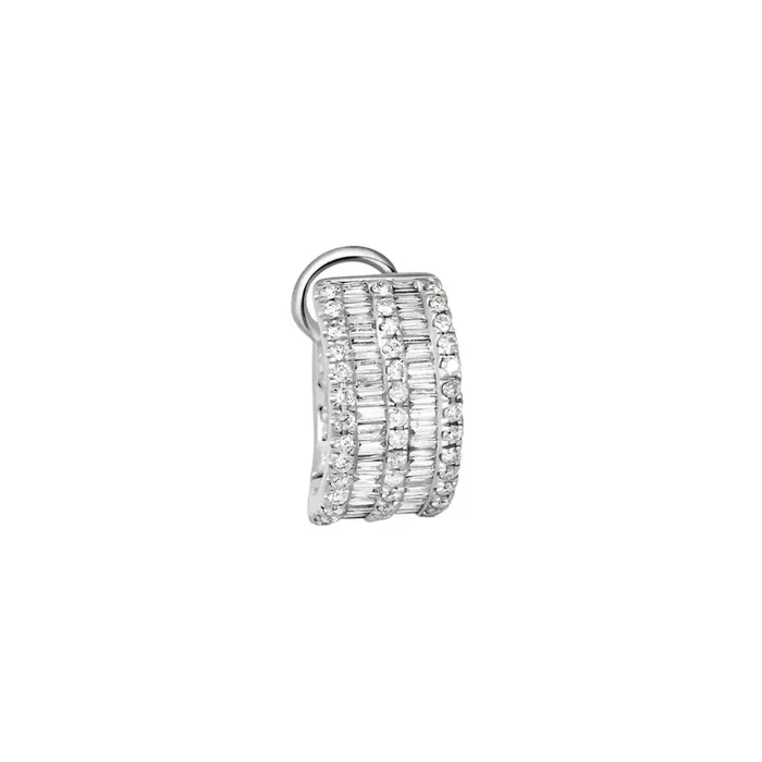 White Gold Baguette Diamond Ear Clip