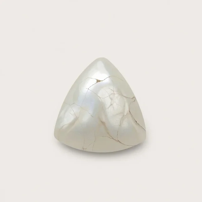 White Pearl 10PC Tiny 4×4 MM Triangle Cabochon White Lustrous Precious Loose Gemstone