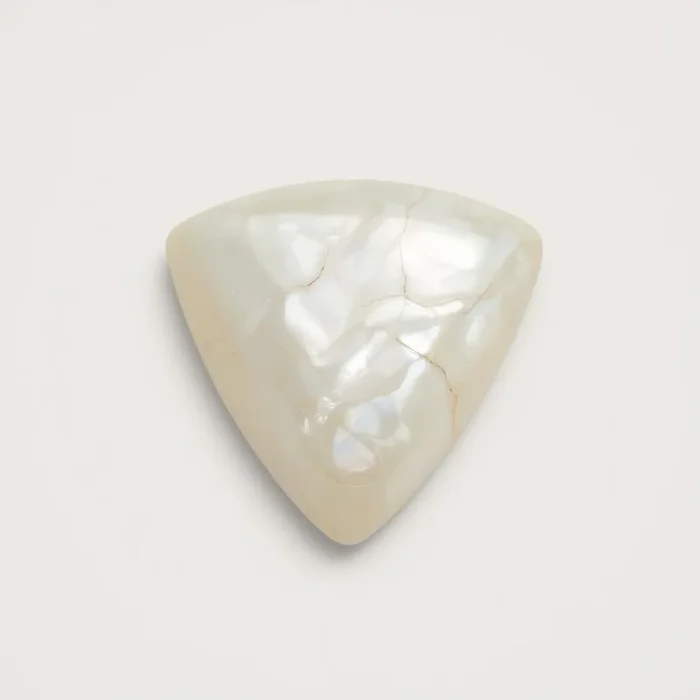 White Pearl 1PC Large 10×10 MM Triangle Cabochon White Superior Precious Loose Gemstone