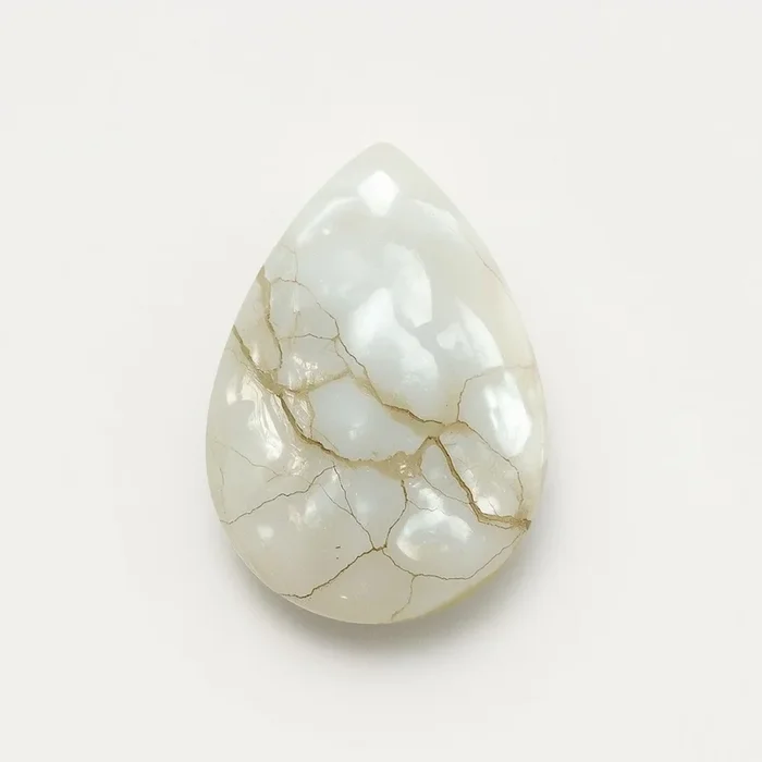 White Pearl 1PC Large 10×12 MM Pear Cabochon White Superior Precious Gems