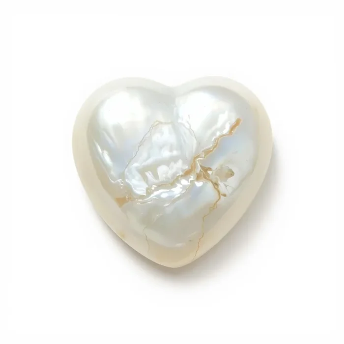 White Pearl 1PC Large 11×11 MM Heart Cabochon White Fine Precious Loose Gemstone