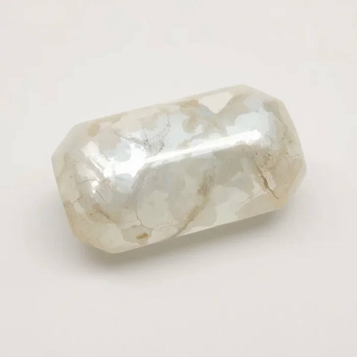 White Pearl 1PC Medium 7×14 MM Baguette Cabochon White High-Quality Precious Precious Gemstone