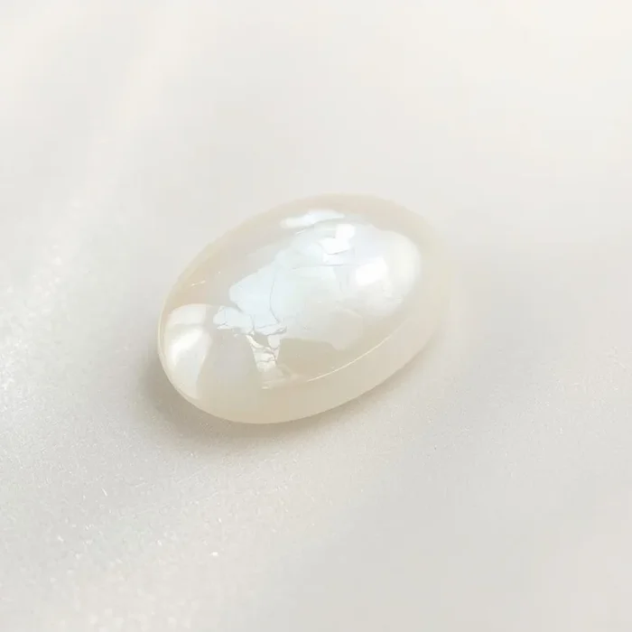 White Pearl 1PC Medium 8×10 MM Oval Cabochon White Splendid Precious Semi Precious Gemstone