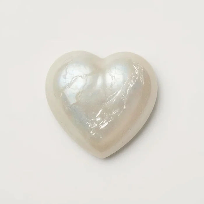 White Pearl 1PC Small 7×7 MM Heart Cabochon White Splendid Precious Semi Precious Gemstone