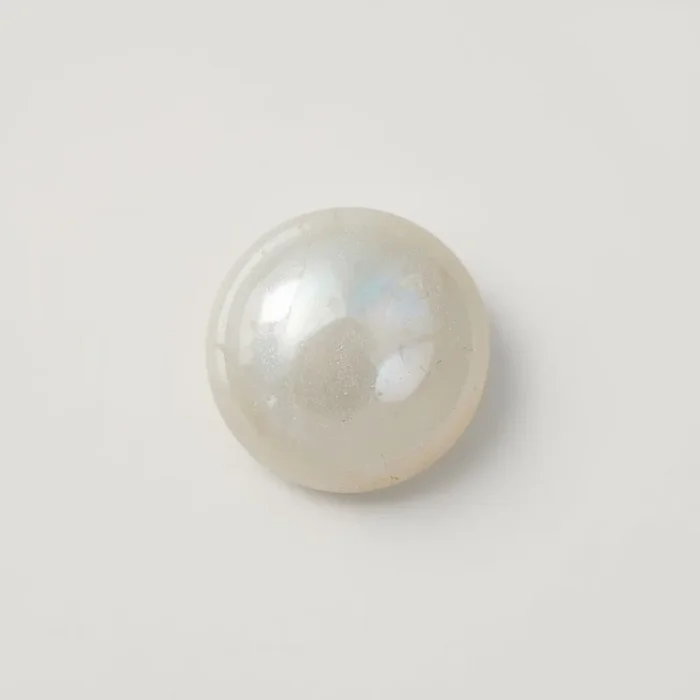 White Pearl 1PC Tiny 6×6 MM Round Cabochon White Sparkling Precious Loose Gemstone