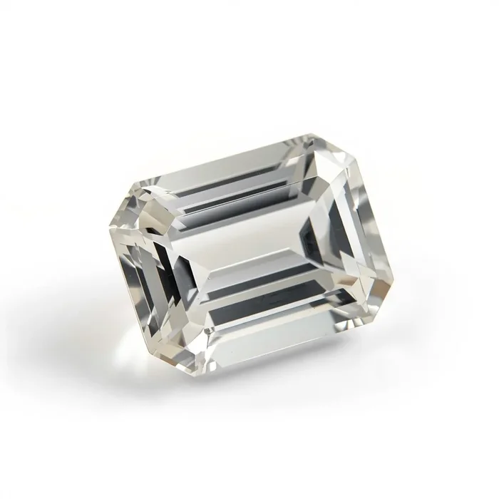 White Topaz 1PC Chunky 12×16 MM Emerald Faceted White Polished Semi Precious Loose Gems