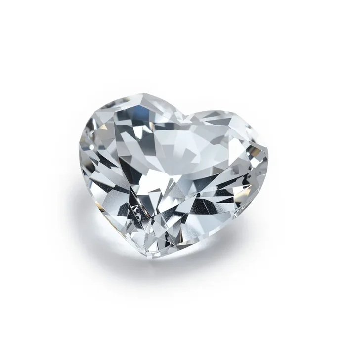 White Topaz 1PC Chunky 16×16 MM Heart Faceted White Pure Semi Precious Loose Gemstones