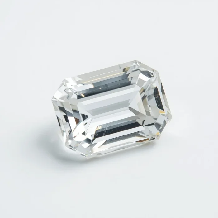 White Topaz 1PC Large 10×14 MM Emerald Faceted White Sparkling Semi Precious Gems