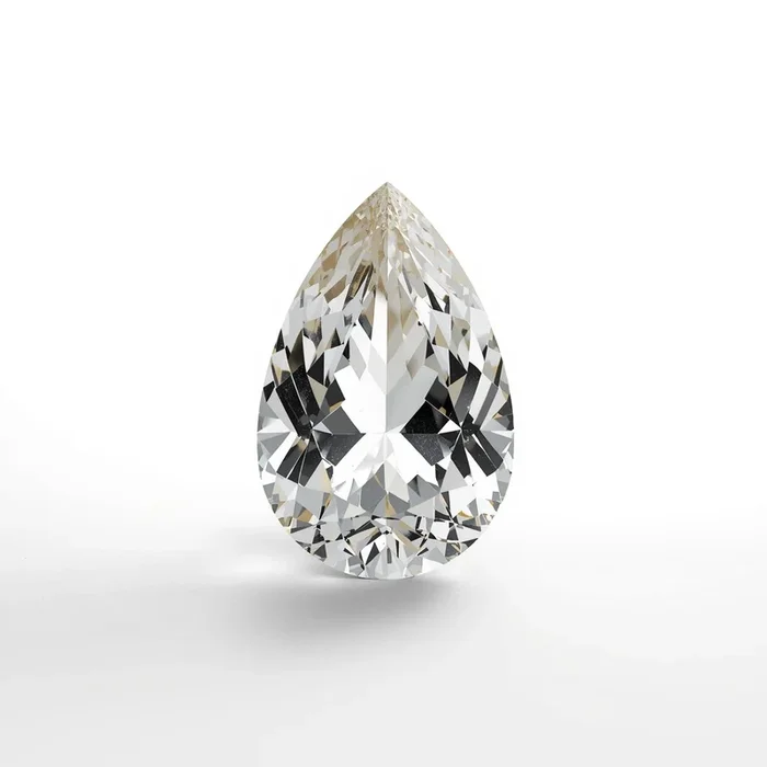 White Topaz 1PC Large 10×14 MM Pear Faceted White Fiery Semi Precious Loose Gemstone