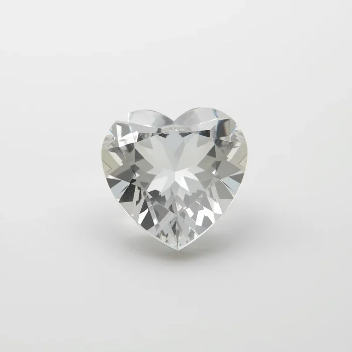 White Topaz 1PC Medium 9×9 MM Heart Faceted White Lustrous Semi Precious Gems
