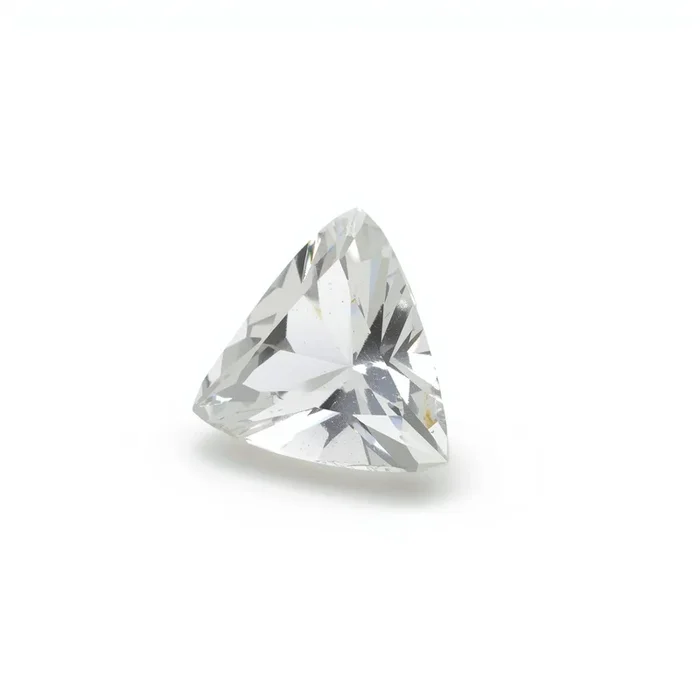 White Topaz 1PC Medium 9×9 MM Triangle Faceted White Lustrous Semi Precious Gems