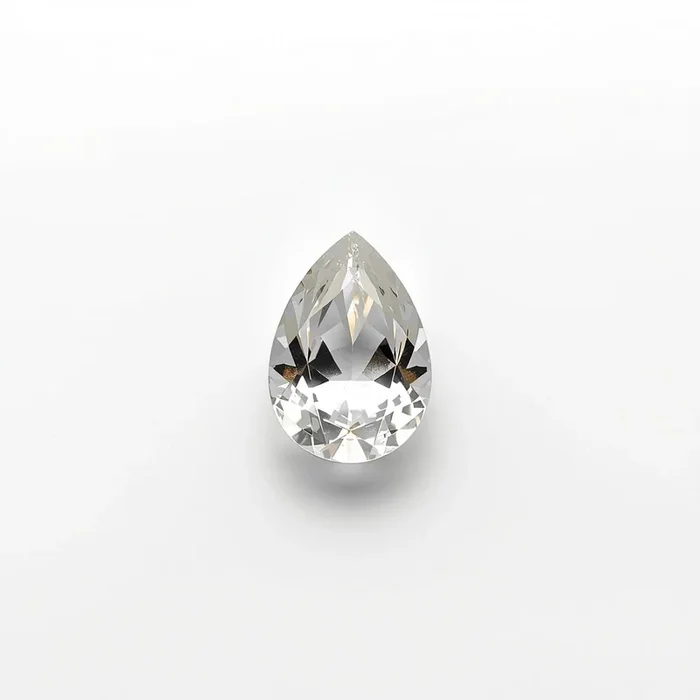White Topaz 1PC Small 6×8 MM Pear Faceted White Lustrous Semi Precious Loose Gemstone