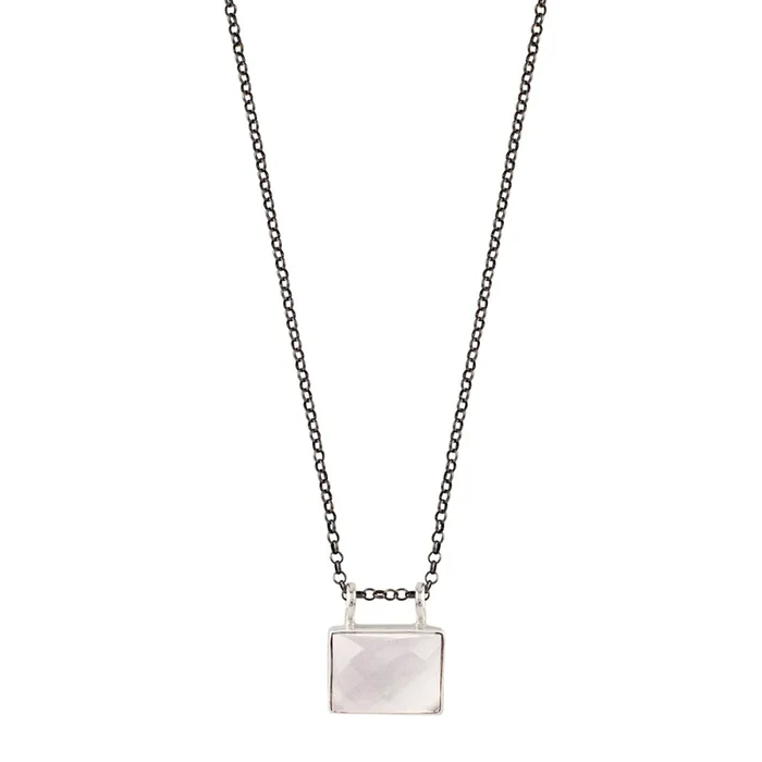 Window to the Soul Necklace in Clear Quartz and Silver