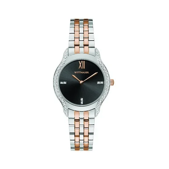 Wittnauer with 30MM Black Round Dial Stainless Steel Watch Band. WN4118