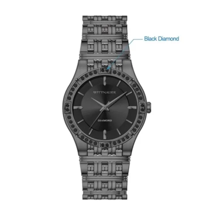 Wittnauer with 42MM Black Round Dial Stainless Steel Watch Band. WN3080