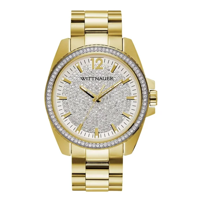 Wittnauer with 44MM Champagne Round Dial Stainless Steel Watch Band. WN3072