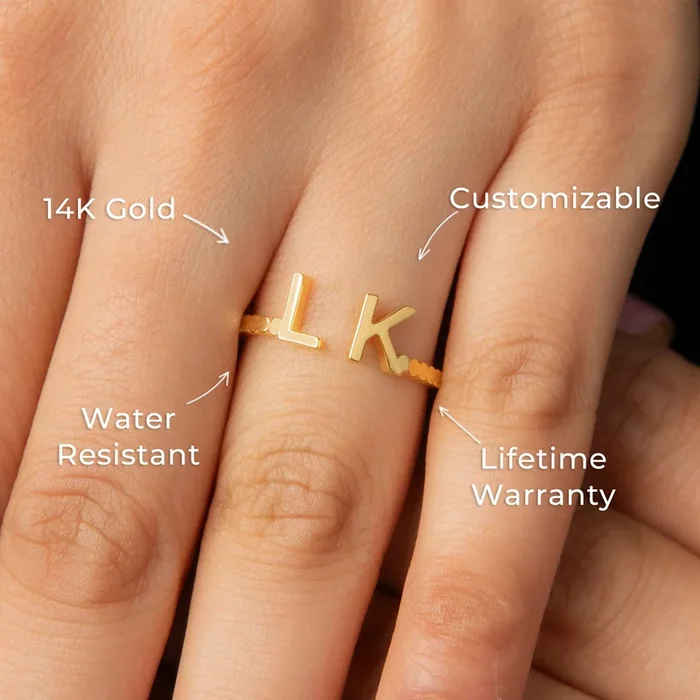 Women Jewelry – Gold Initial Ring | Style # R27