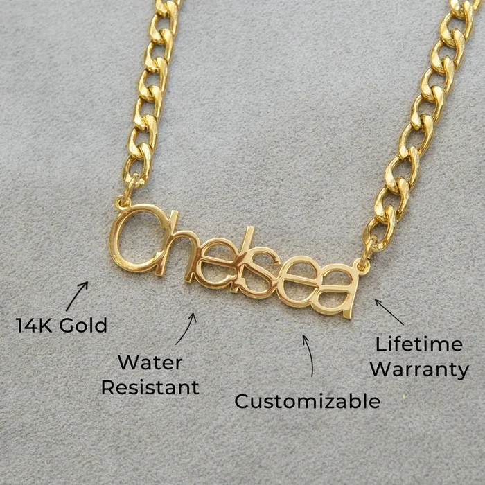 Women Jewelry – Gold Name Necklace | Style # N03