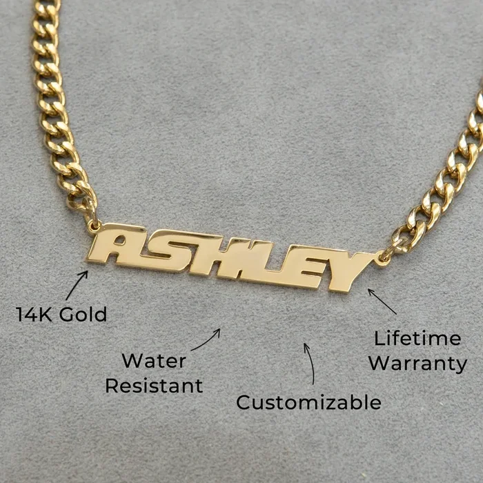 Women Jewelry – Gold Name Necklace | Style # N13