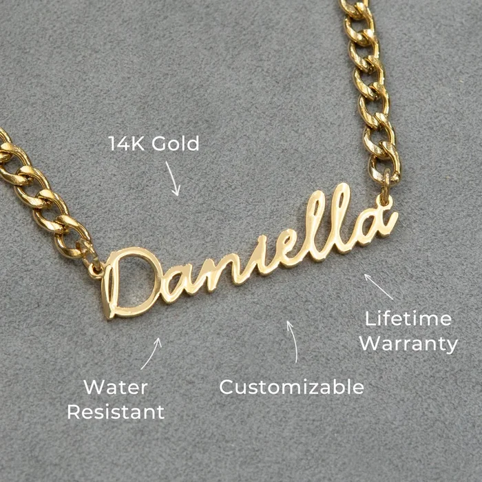 Women Jewelry – Gold Name Necklace | Style # N17