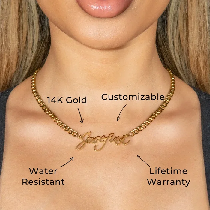 Women Jewelry – Gold Name Necklace | Style # N25