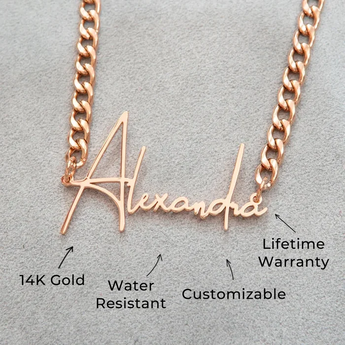 Women Jewelry – Rose Gold Name Necklace | Style # N31