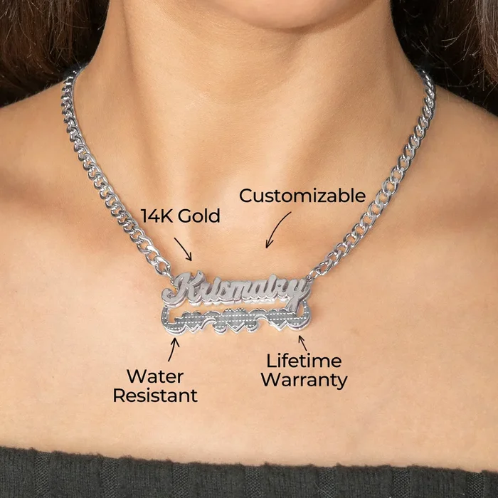 Women Jewelry – White Gold Name Necklace | Style # N11