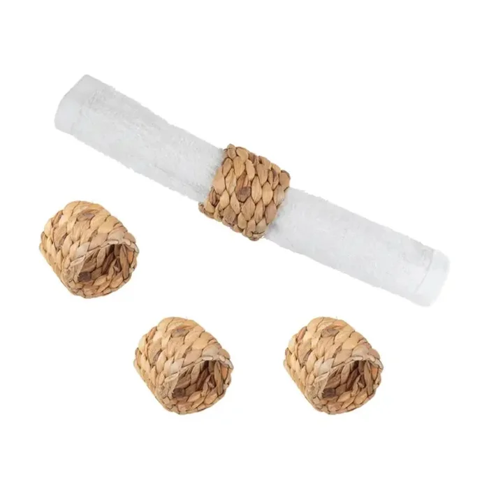 Woven Hyacinth Napkin Ring – Set of 4