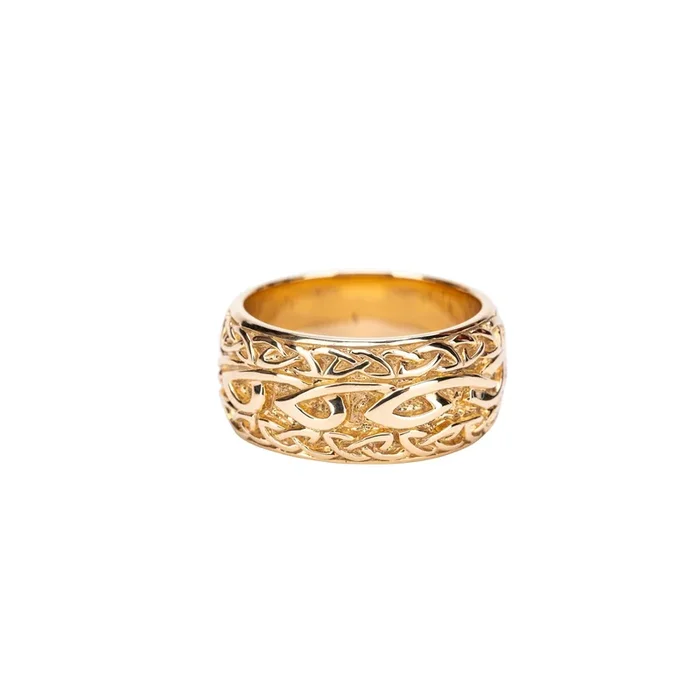 Yellow Gold Celtic Knot with Knot Rail Trim Ring – Custom Order