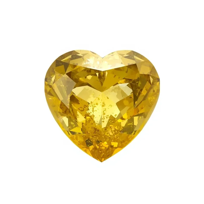 Yellow Sapphire 1PC Chunky 14×14 MM Heart Faceted Yellow Genuine Precious Loose Gemstones