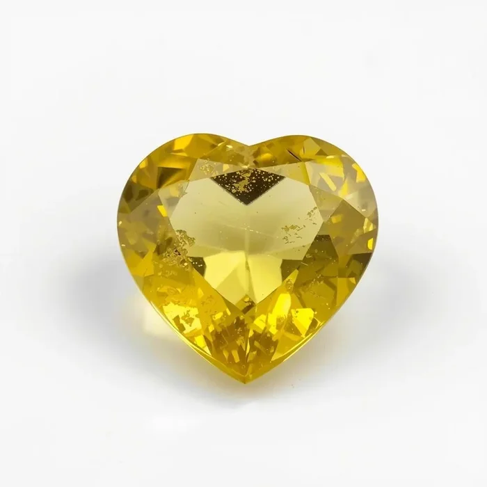 Yellow Sapphire 1PC Large 10×10 MM Heart Faceted Yellow Shine Precious Loose Gemstones