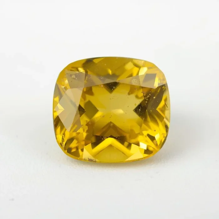 Yellow Sapphire 1PC Large 12×12 MM Cushion Faceted Yellow High-Quality Precious Loose Gems