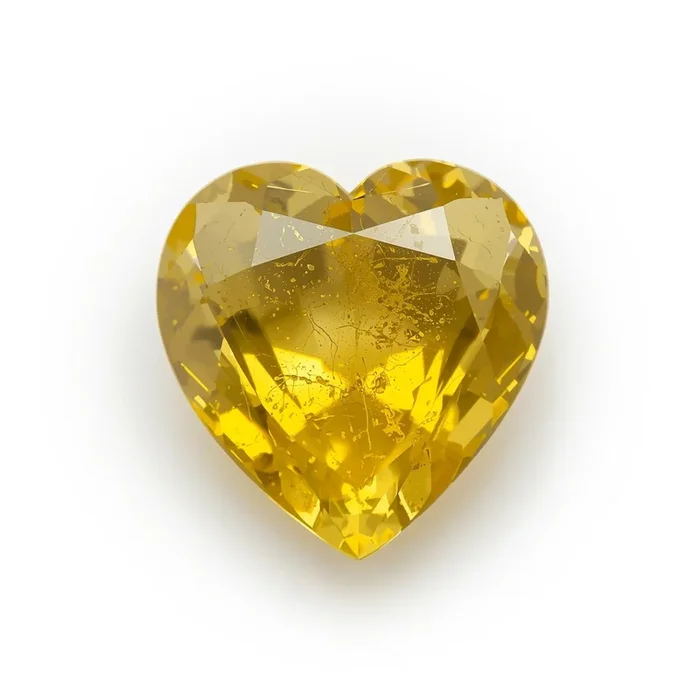 Yellow Sapphire 1PC Large 12×12 MM Heart Faceted Yellow High-Quality Precious Loose Gems