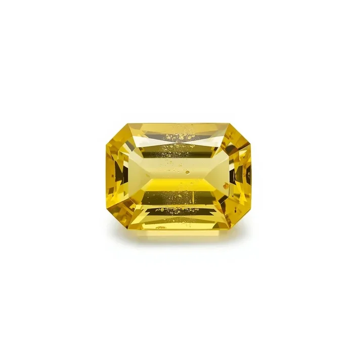 Yellow Sapphire 1PC Medium 8×10 MM Emerald Faceted Yellow Pure Precious Loose Gemstones