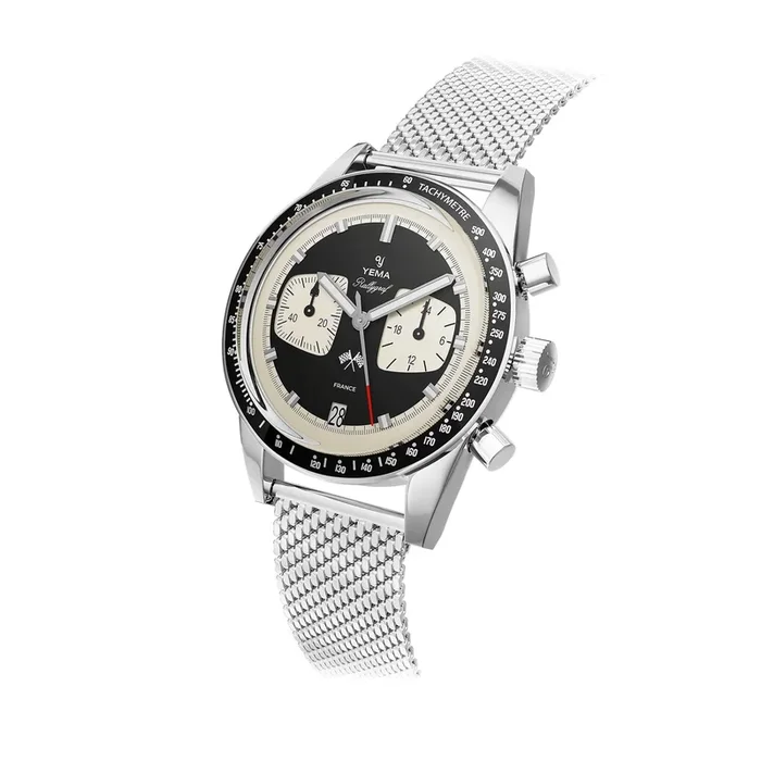 Yema Rallygraf Meca-Quartz steel cream Watch YMHF1580-AM – Lepage