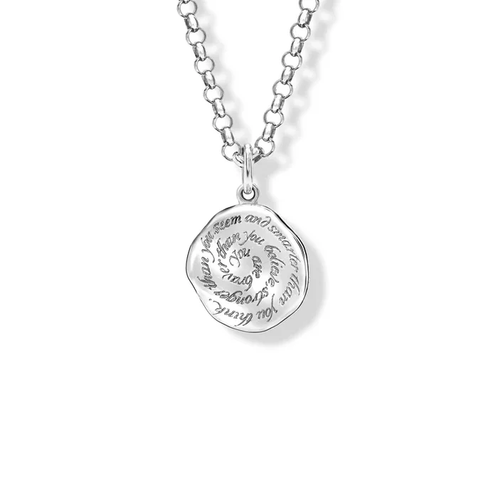 You Are Braver Quote Pendant Silver