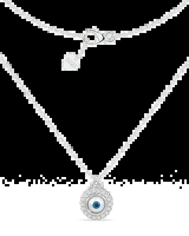 Zircon Pave’ Evil Eye Necklace