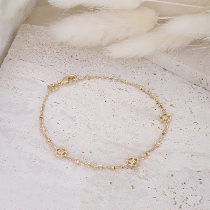Zuri bracelet 18cm flower tassel gold-plated